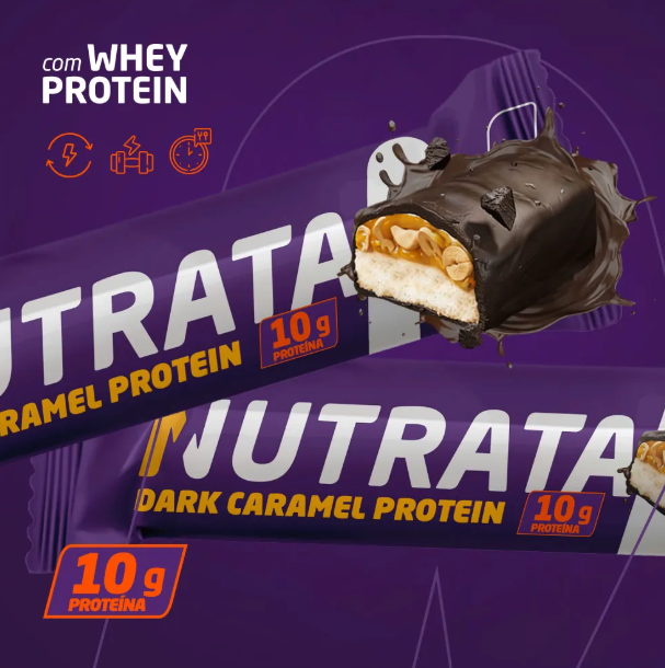 Nutrata Dark Caramel Protein 45g display c/ 12 barras - Dark Caramel