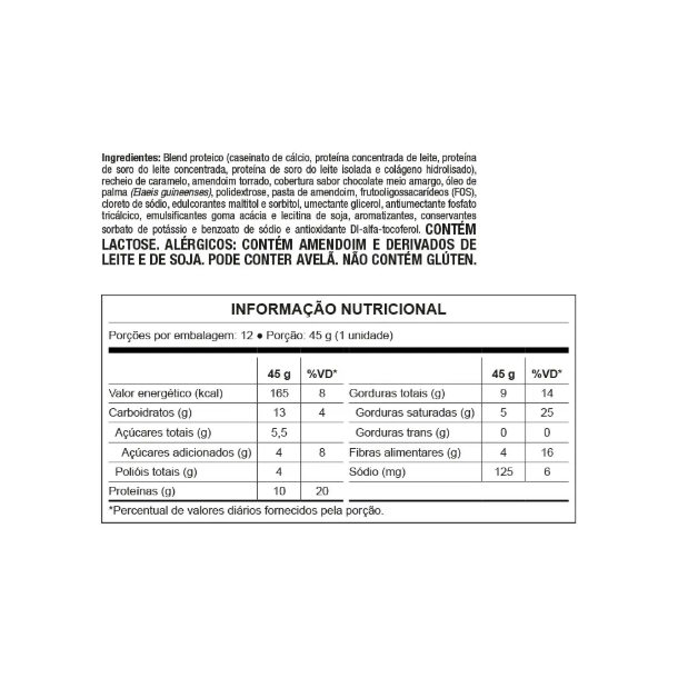 Nutrata Dark Caramel Protein 45g display c/ 12 barras - Dark Caramel
